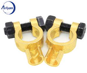 Brass Car Battery Terminals, Heavy Duty Cable Connector Clamp, Positive Negative, Hot Sale