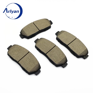 Brake pads for the front and rear wheels of automobiles