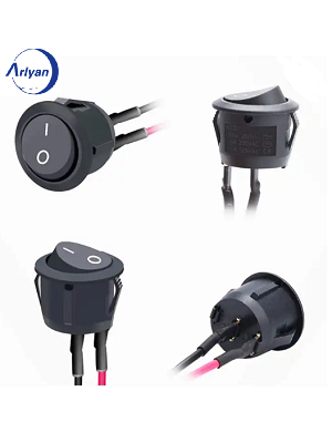 12V DC 2 Pin On Off Round Rocket Push Button Switch Toggle Switch for Automobile SPST Switch