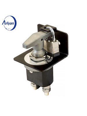 2 Position 12V/24V Battery Master Disconnect Kill Switch With Lockout Plate For Heavy Duty