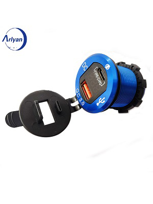 12V 24V waterproof Car Marine Boat LED qc3.0 Dual USB Car Charger