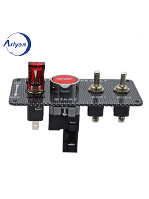 12V Ignition Engine Start Push Button LED Toggle Switch Carbon Panel for CAR BOAT MARINE