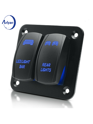 2pcs Universal 12V 5PIN Laser Rocker Switch with Panel Kit For SUV UTV ATV Cars