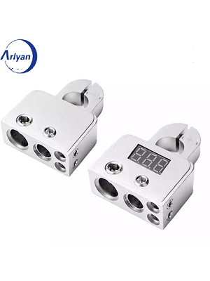12V 24V 1 Pair Digital Voltmeter Car Battery Terminal Connectors 0/4/8 AWG Power Post Kit Suitable For Most Car Batteries ABT-0506