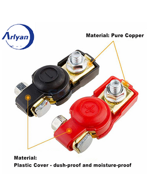 Copper Iron Battery Terminal Connector Quick Release Clamps Clips for Car, Truck, Bus, New Energy