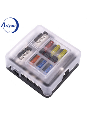 6-Way Fuse Box Holder Power Supply Screw Type With LED Indicator Independent Negative Electrode Insert For Car modification