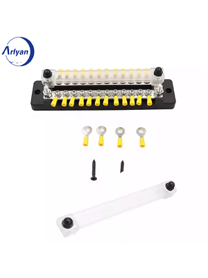 24 Terminal Bus Bar 150A Power BusBar Block with Cover Power Terminal Blocks