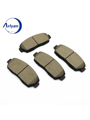 Brake pads for the front and rear wheels of automobiles